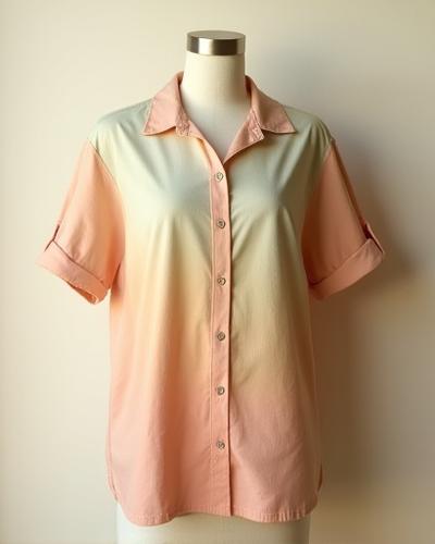 Upcycled cotton shirt with unique print